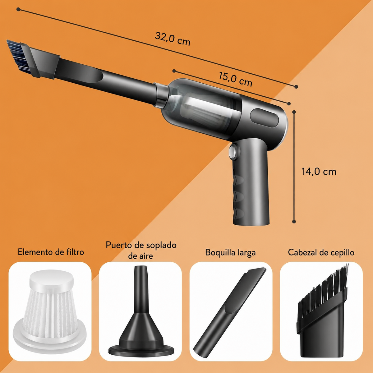 Aspiradora de Mano Recargable y Portátil