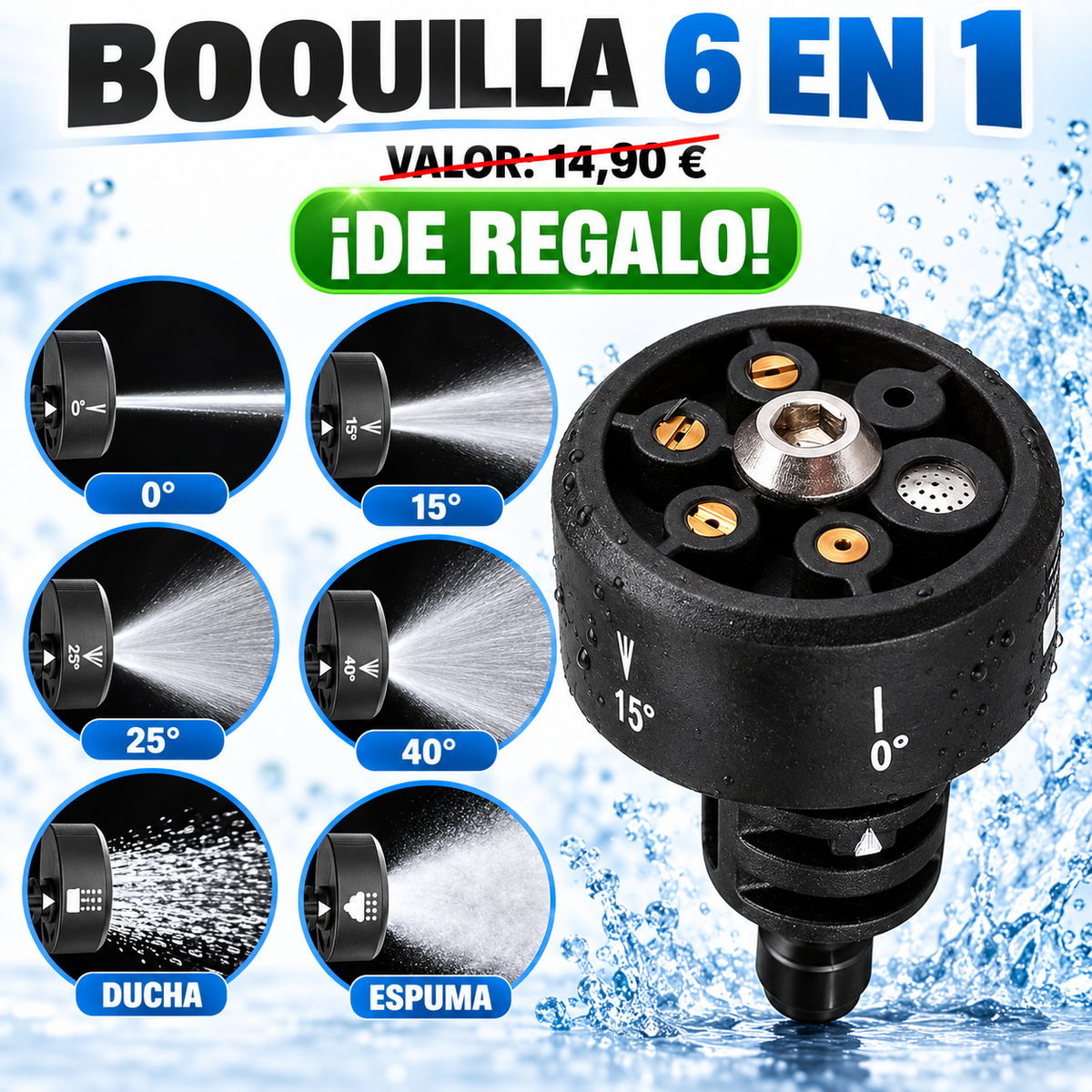 Hidrolimpiadora Portátil con 2 Baterías 48V y Maletín + Boquilla 6 en 1 de Regalo