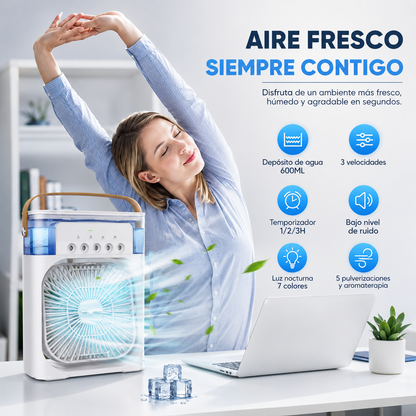 Enfriador de Aire Portátil 3 en 1 con Ventilador y Humidificador